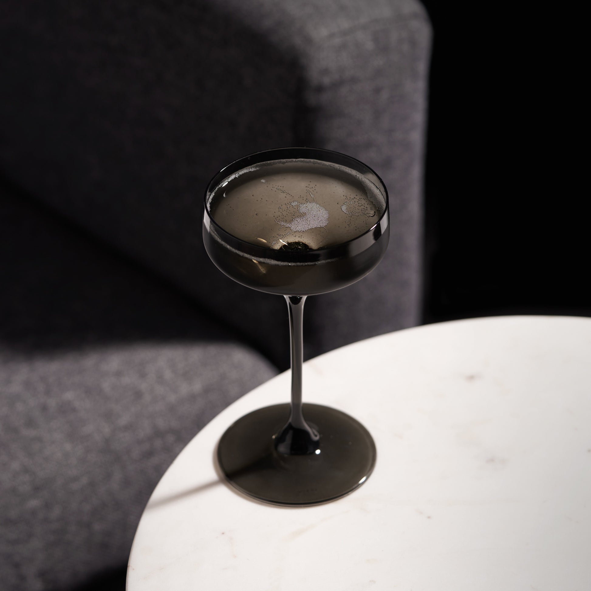 Reserve Nouveau Crystal Coupe Glasses in Smoke Set of 2