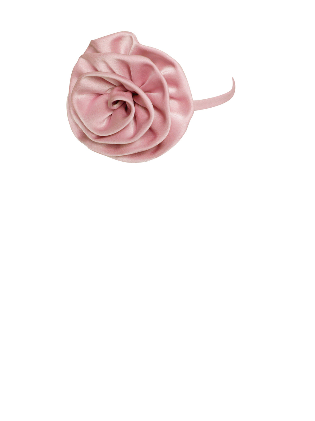 Vida Salmon Pink Satin Rose Flower Choker - HOUSE OF SHE