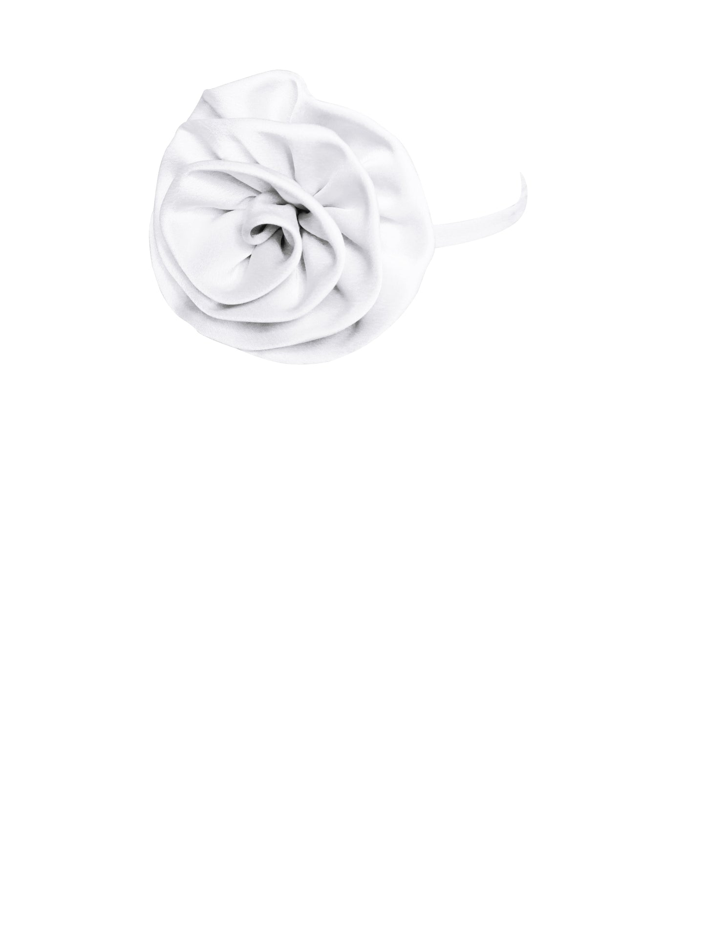 Vida White Satin Rose Flower Choker