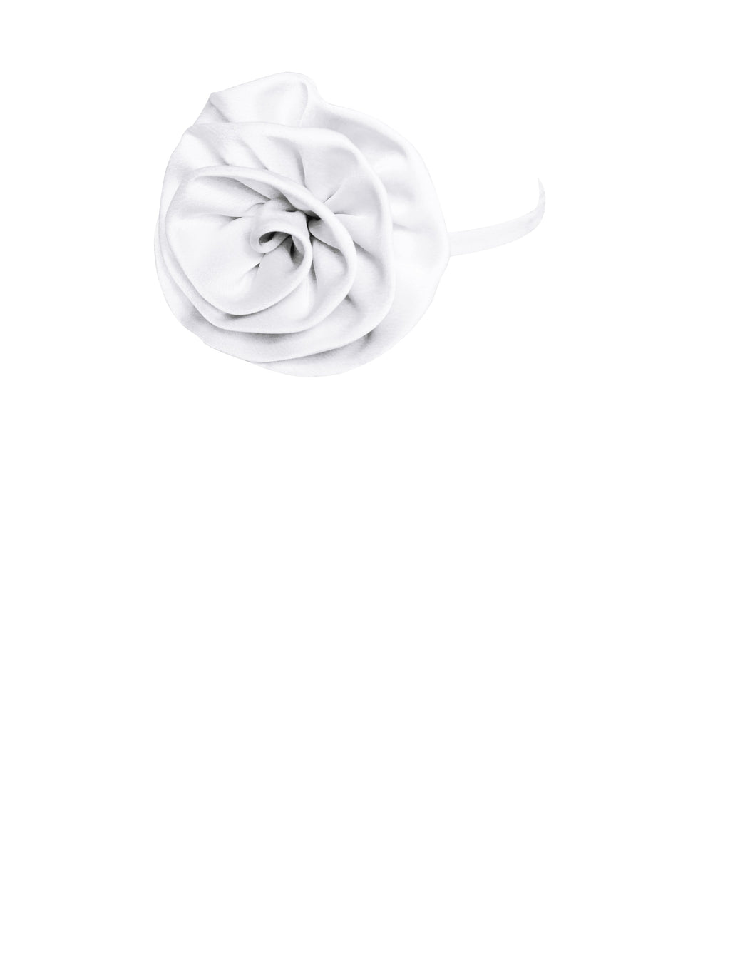 Vida White Satin Rose Flower Choker - HOUSE OF SHE