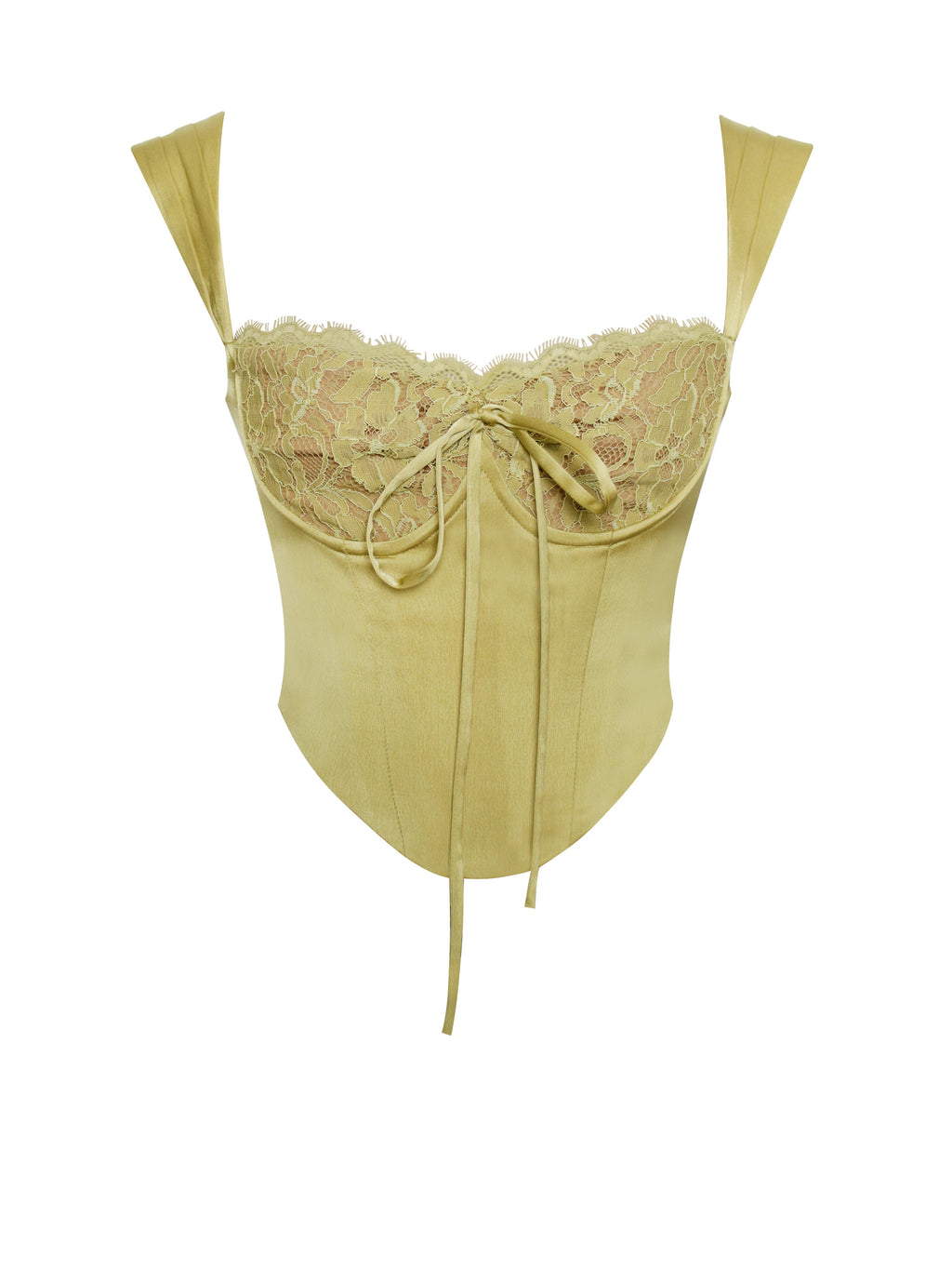 Sahara Lace Satin Corset Top - HOUSE OF SHE