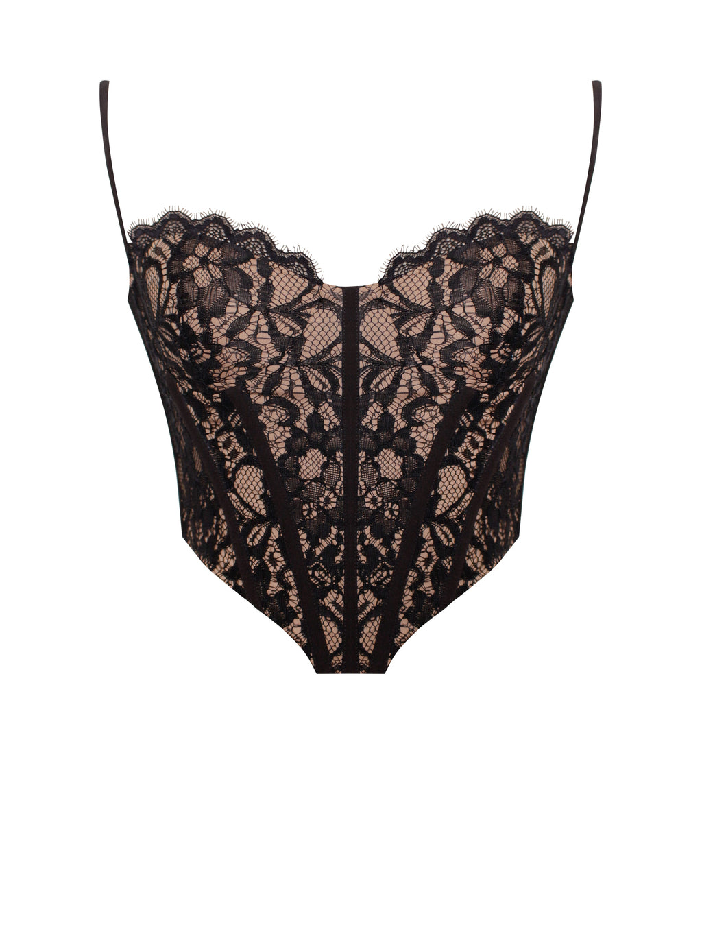 Sia Black Lace Corset Top - HOUSE OF SHE