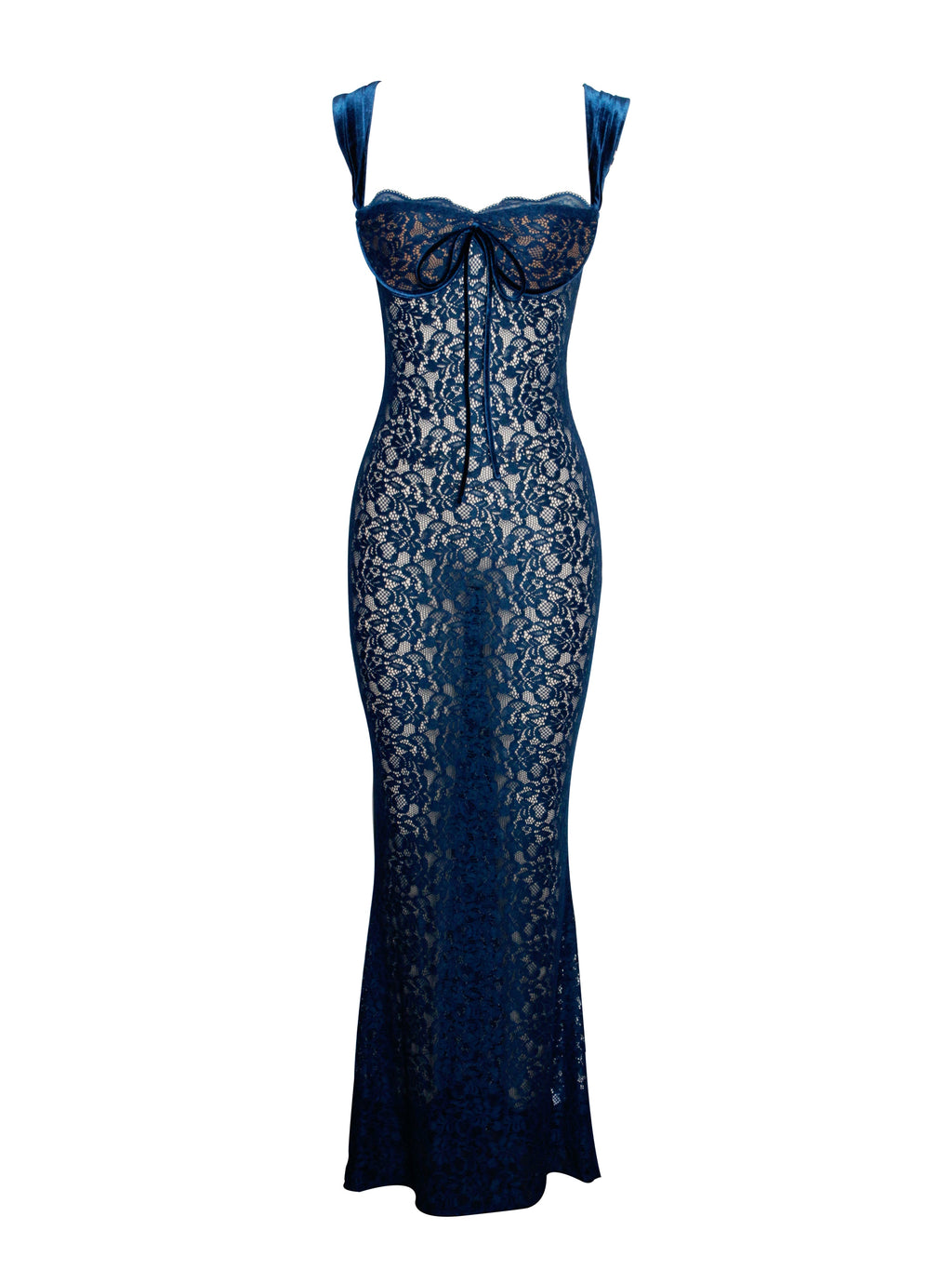 Vita Teal Lace Maxi Dress - HOUSE OF SHE