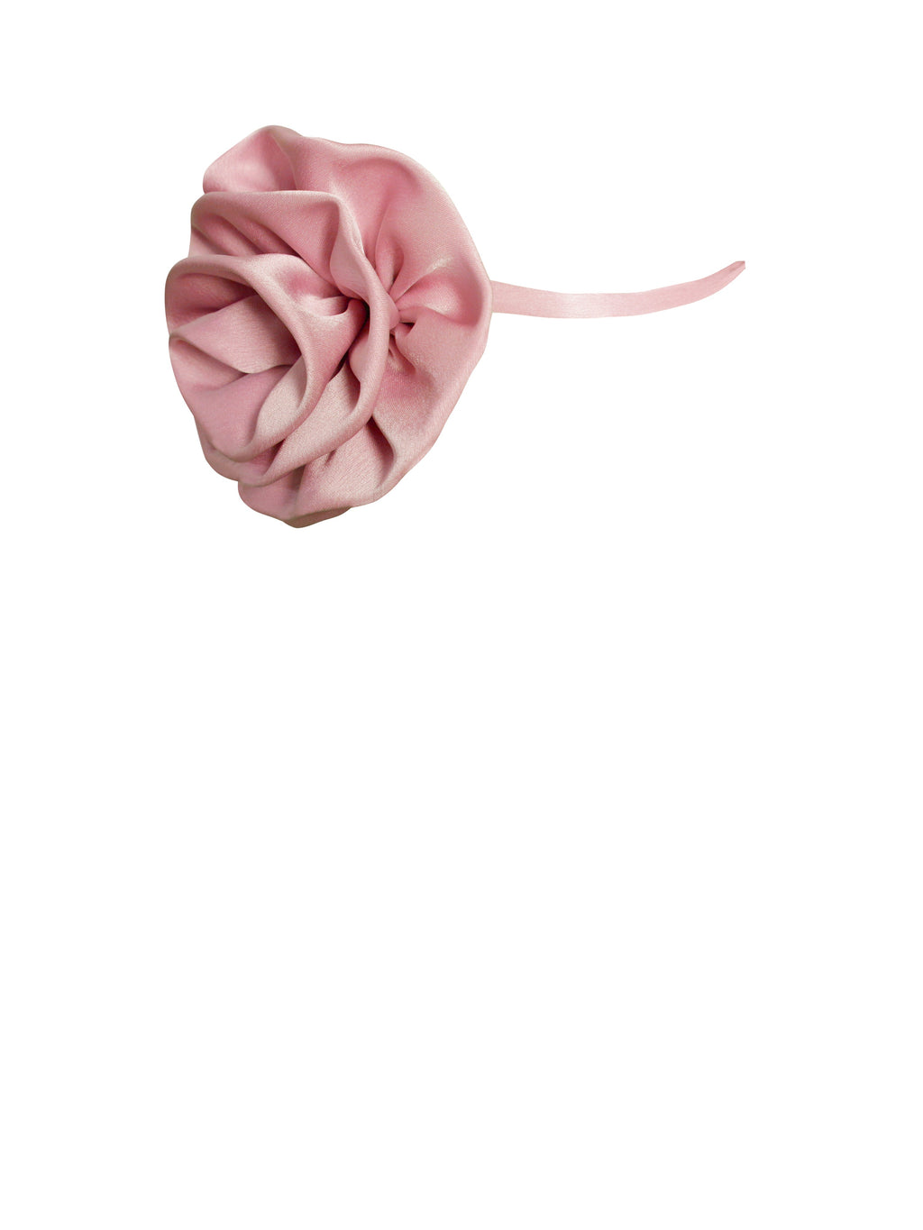 Vida Salmon Pink Satin Rose Flower Choker - HOUSE OF SHE