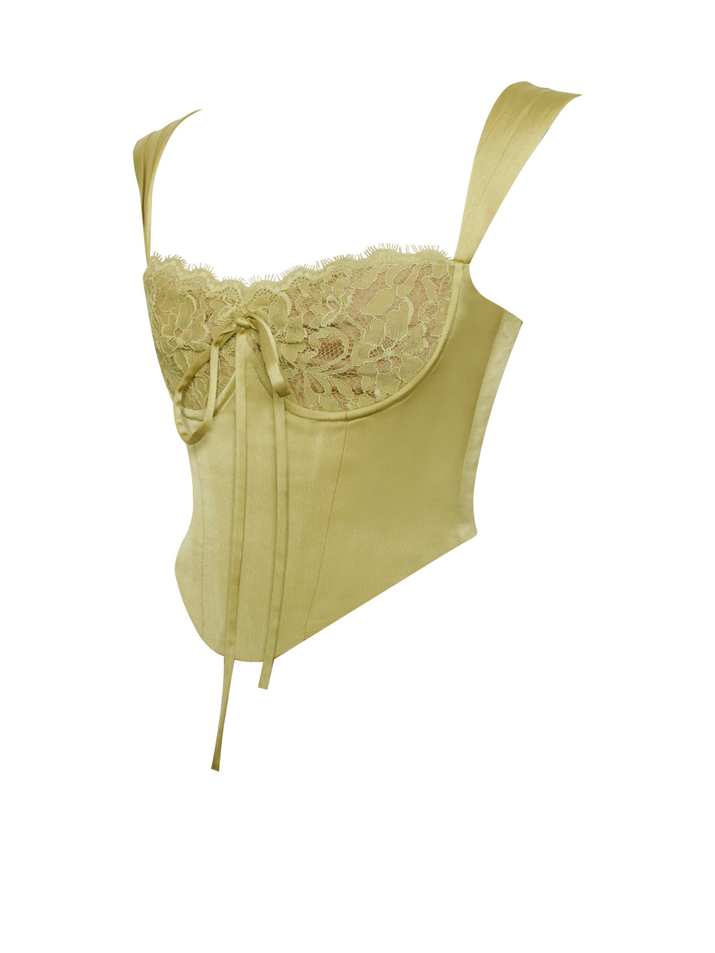 Sahara Lace Satin Corset Top - HOUSE OF SHE