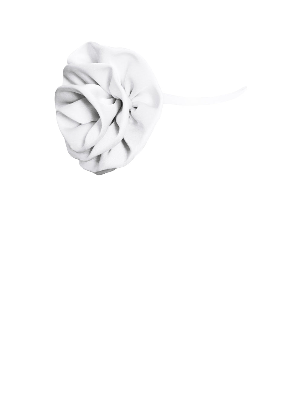 Vida White Satin Rose Flower Choker - HOUSE OF SHE