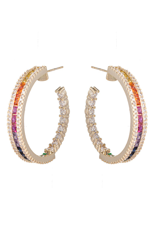 Sophia Rainbow Cubic Zirconia Hoop Earrings