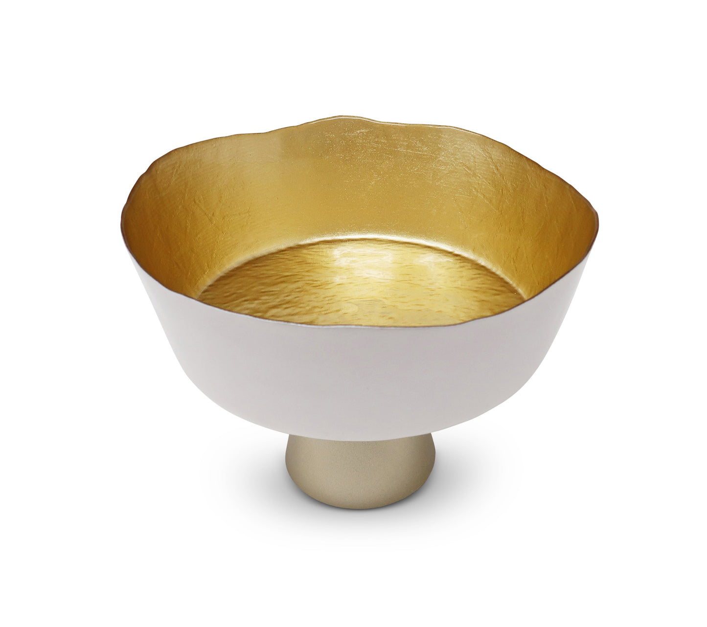 Organic Shaped Footed Bowl with Gold