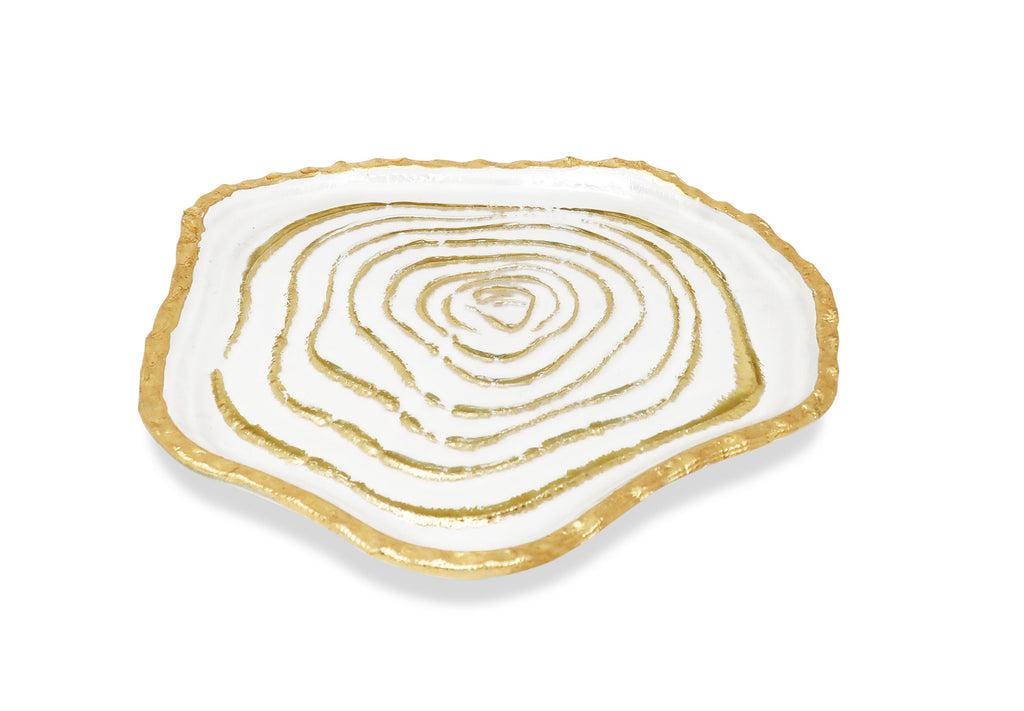 Set of 4 Gold Grained Glass Plates - HOUSE OF SHE
