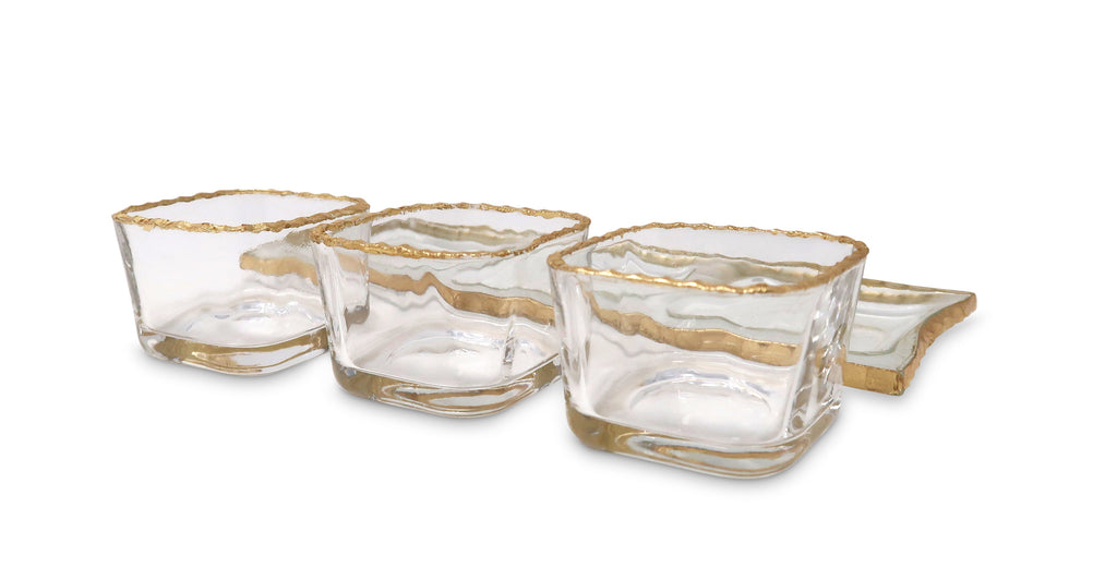 Bowl Relish Dish on Tray with Gold Rim - HOUSE OF SHE
