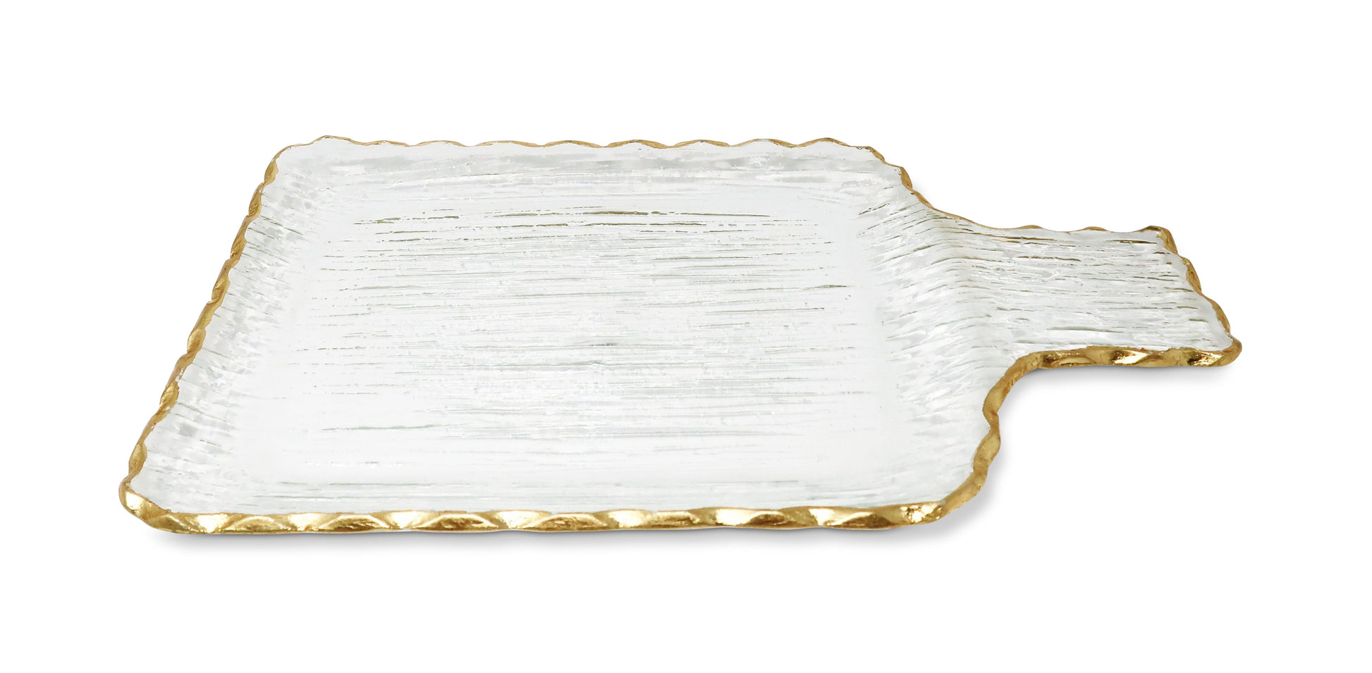 Glass Square Tray with Gold Border  HOUSE OF SHE