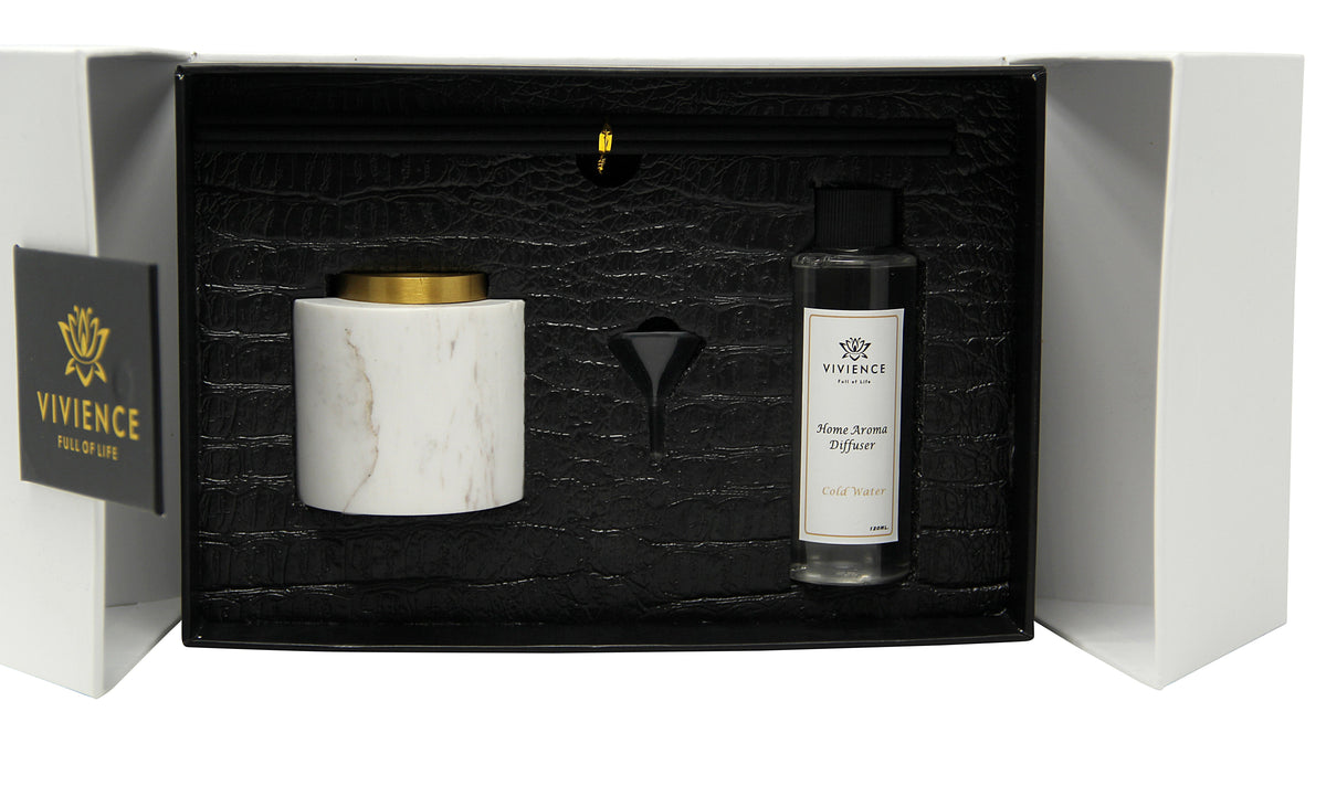 White Marble Reed Diffuser, "White Flower" Scent - HOUSE OF SHE