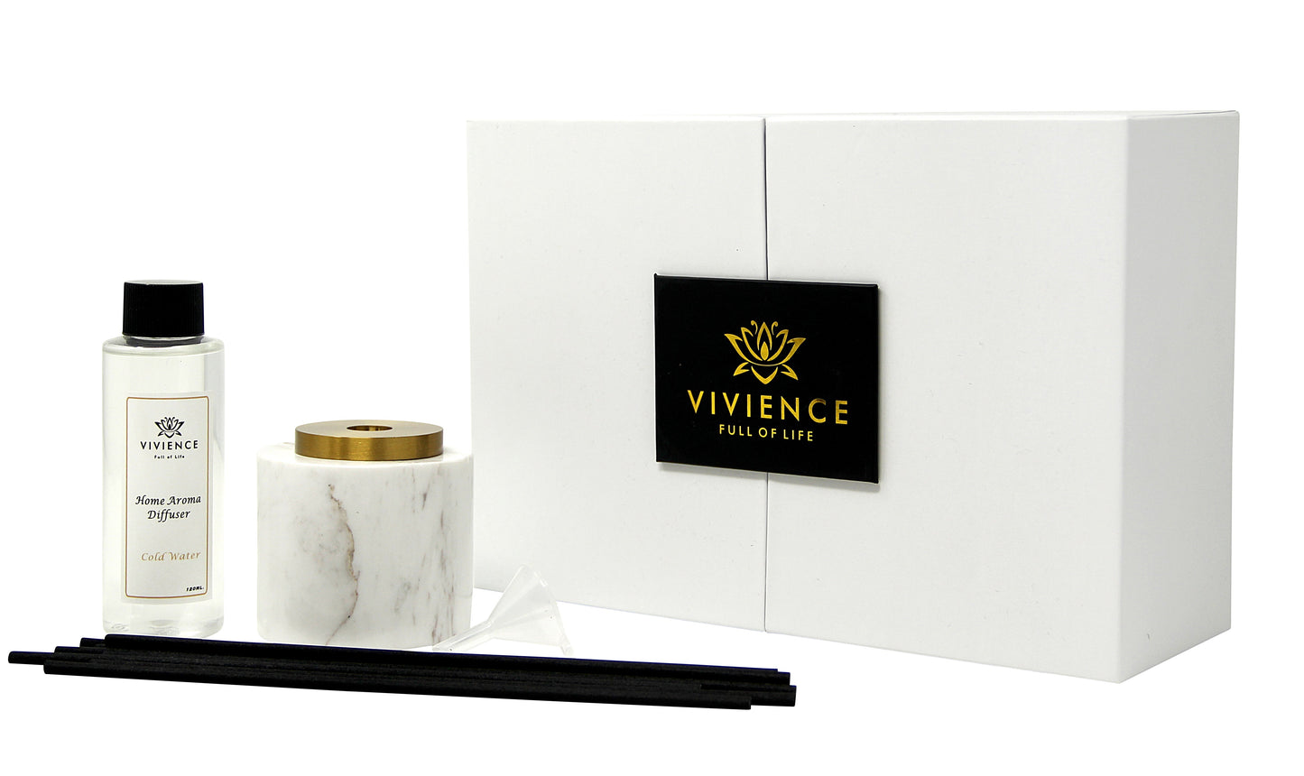 White Marble Reed Diffuser, "White Flower" Scent