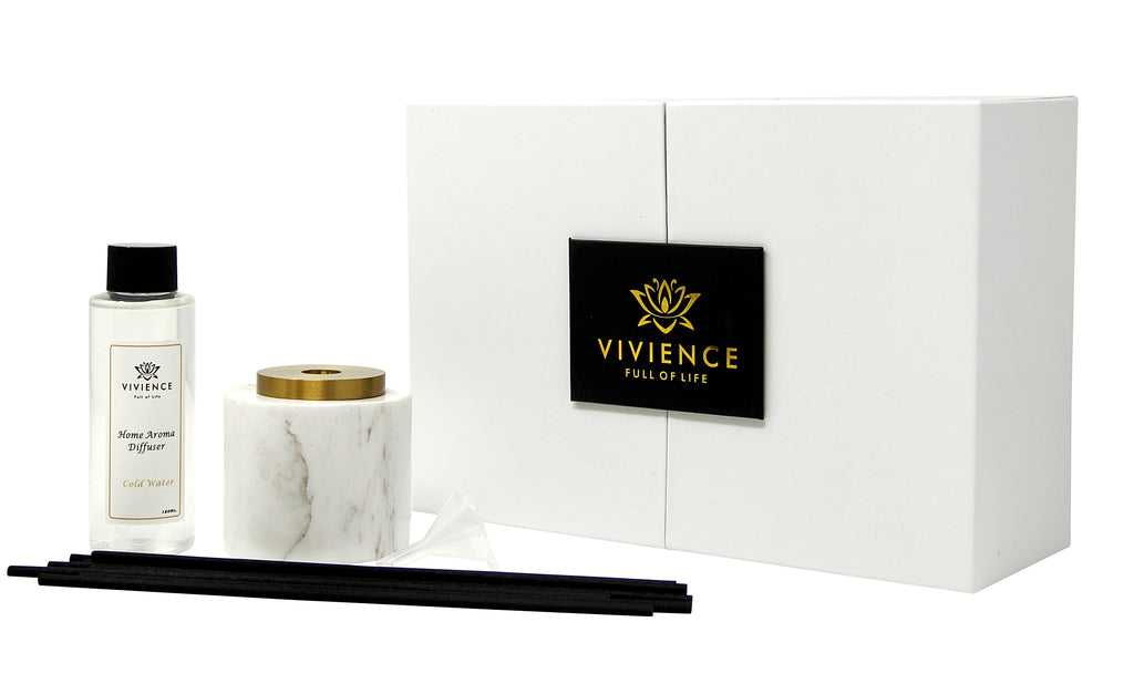 White Marble Reed Diffuser, "White Flower" Scent - HOUSE OF SHE