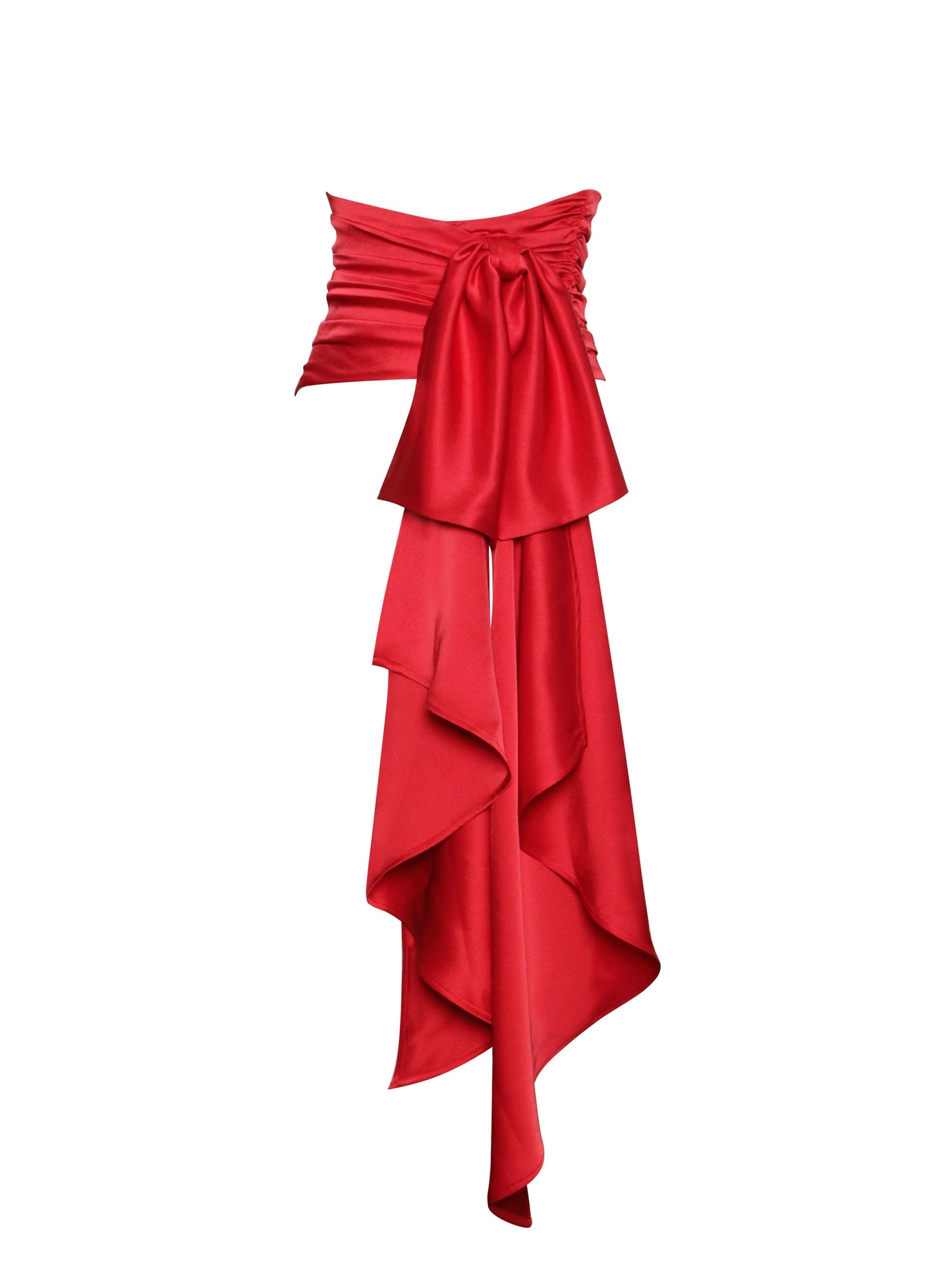 Alana Red Luxe Satin Wrap Waist Belt - HOUSE OF SHE