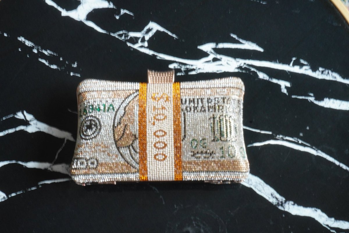 Art Basel Gold Money Party Clutch - HOUSE OF SHE