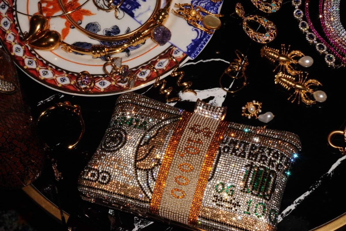 Art Basel Gold Money Party Clutch - HOUSE OF SHE