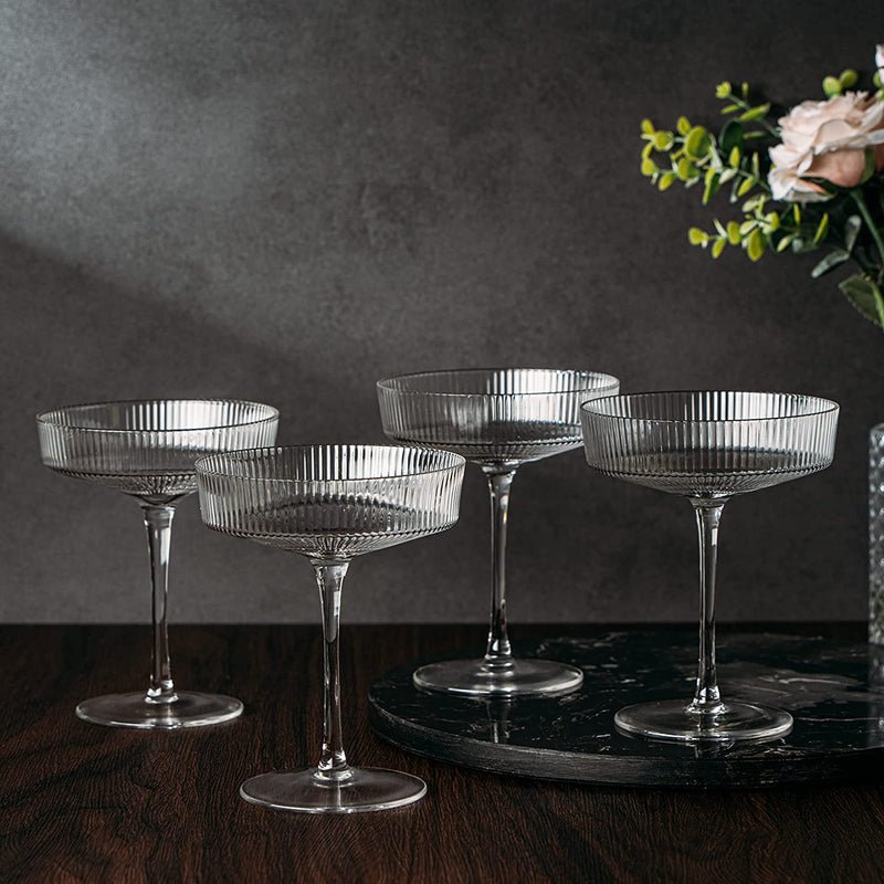 Art Deco Champagne & Cocktail Glasses ( Set of 2) - HOUSE OF SHE