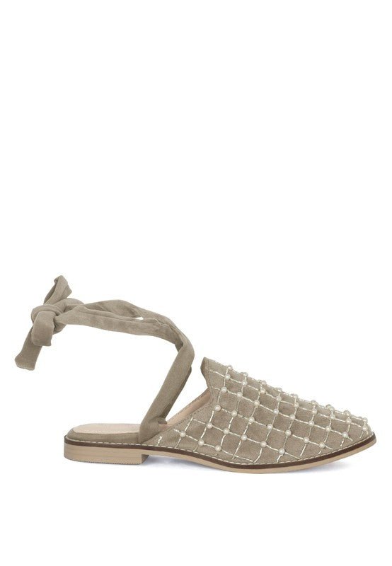Sante Beaded Velvet Mules Slippers - HOUSE OF SHE