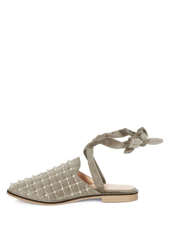 Sante Beaded Velvet Mules Slippers - HOUSE OF SHE