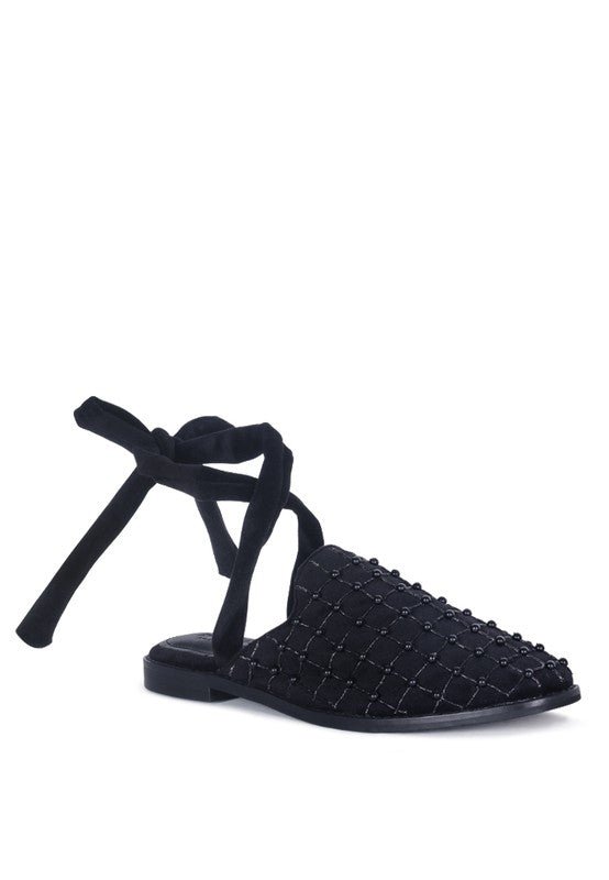 Sante Beaded Velvet Mules Slippers - HOUSE OF SHE