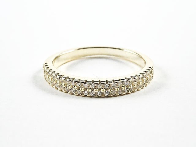 Beautiful Dainty 2 Row Silver Band Ring - HOUSE OF SHE