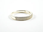 Beautiful Dainty 2 Row Silver Band Ring - HOUSE OF SHE