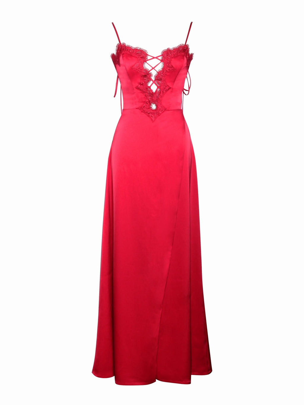 Bia Red Satin Dress - HOUSE OF SHE