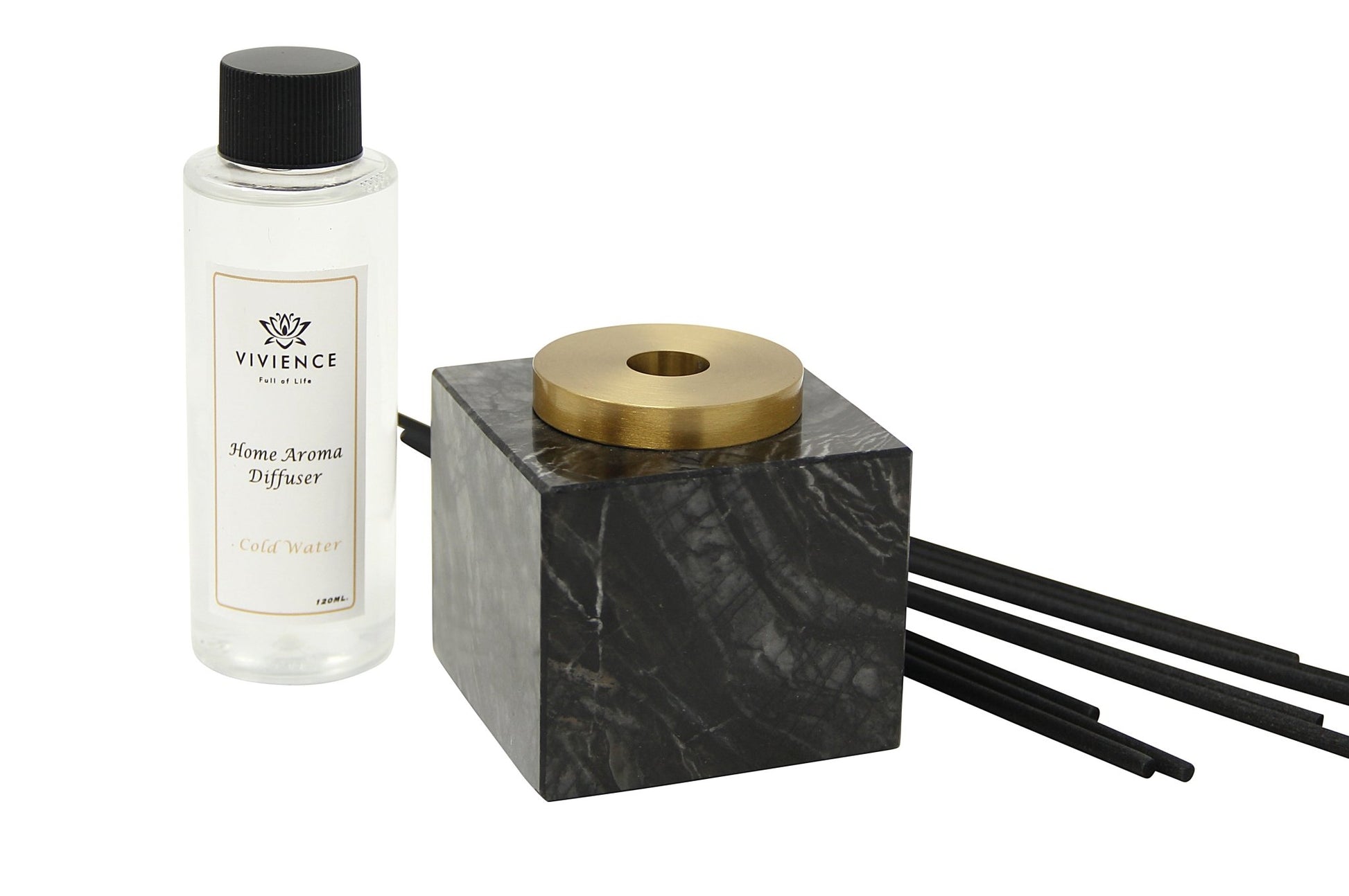 Black Marble Reed Diffuser, "Lily of the Valley" Scent - HOUSE OF SHE