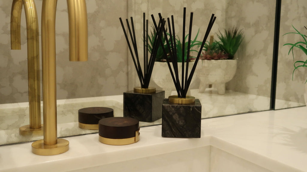Black Marble Reed Diffuser, "Lily of the Valley" Scent - HOUSE OF SHE
