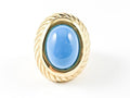 Casual Fun Turquoise Stone Layered Design Steel Ring - HOUSE OF SHE