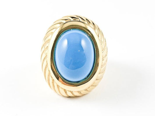 Casual Fun Turquoise Stone Layered Design Steel Ring - HOUSE OF SHE