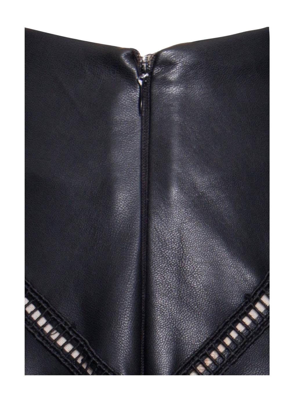 Cherry Black Vegan Leather Mini Skirt - HOUSE OF SHE