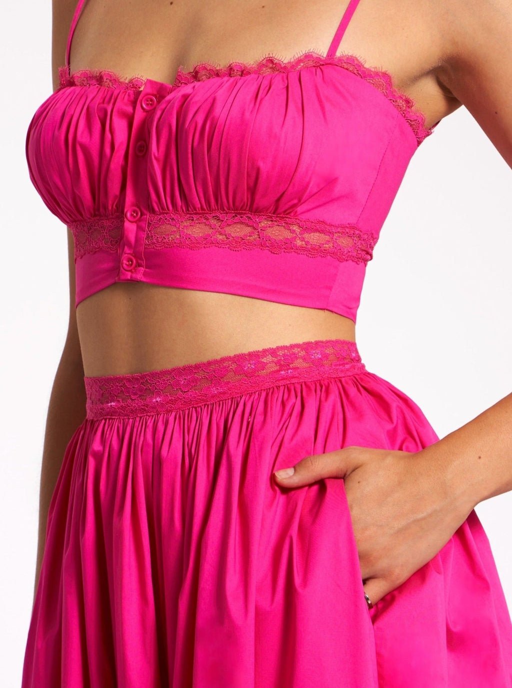 Chloe Fuchsia Cotton Maxi Skirt - HOUSE OF SHE