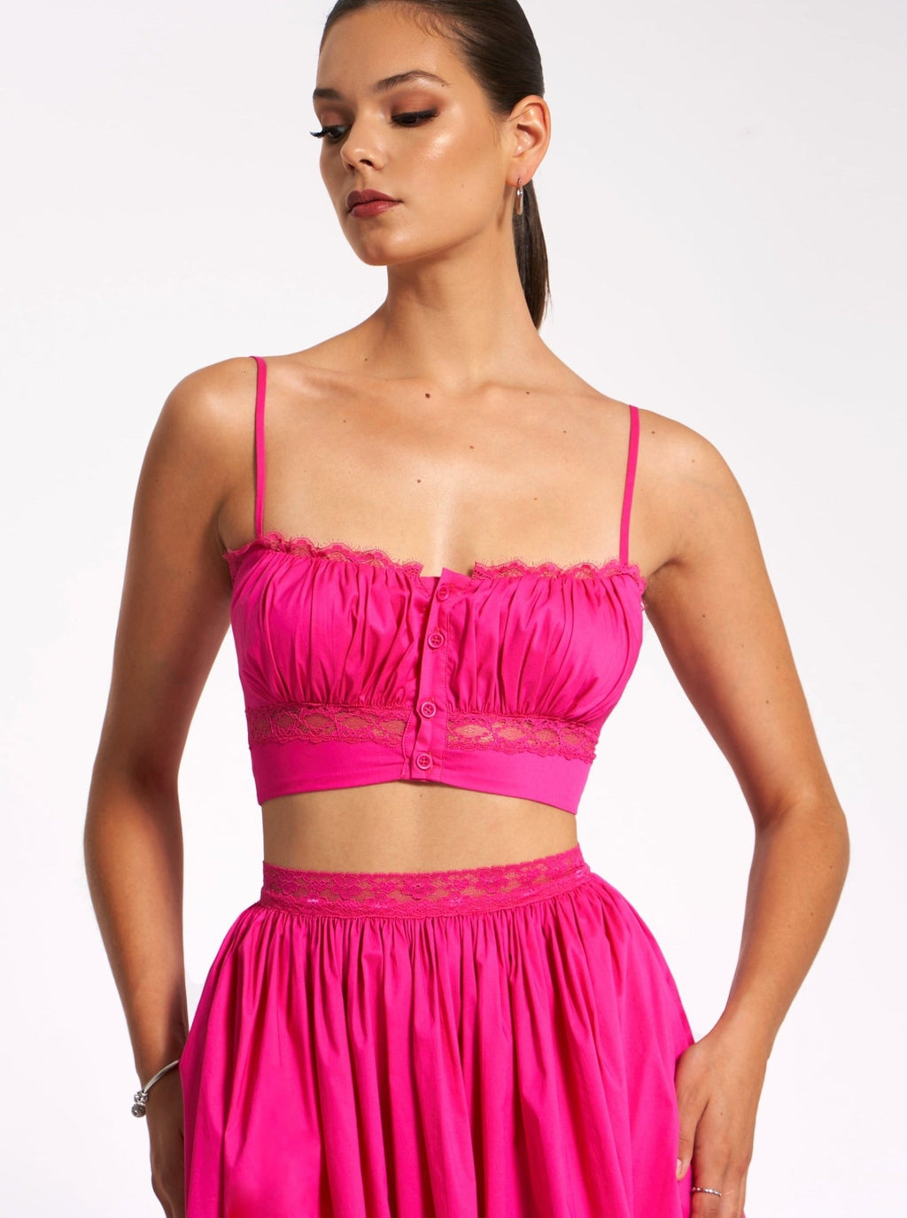 Chloe Fuchsia Cotton Maxi Skirt - HOUSE OF SHE