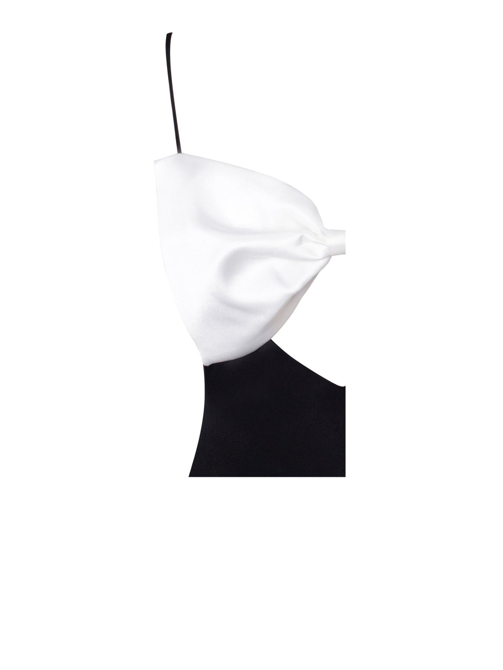 Eli Black and White Bow Satin Dress - HOUSE OF SHE