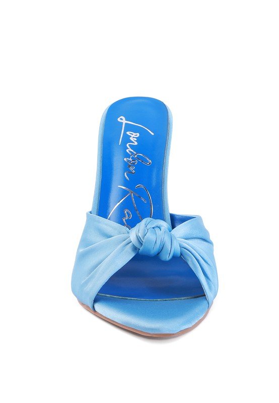 Blue Crush Satin Knot Open Heels - HOUSE OF SHE