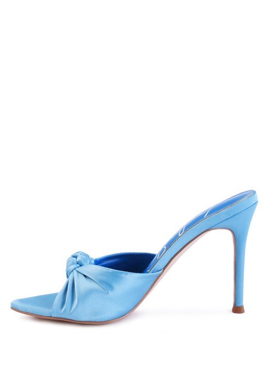 Blue Crush Satin Knot Open Heels - HOUSE OF SHE