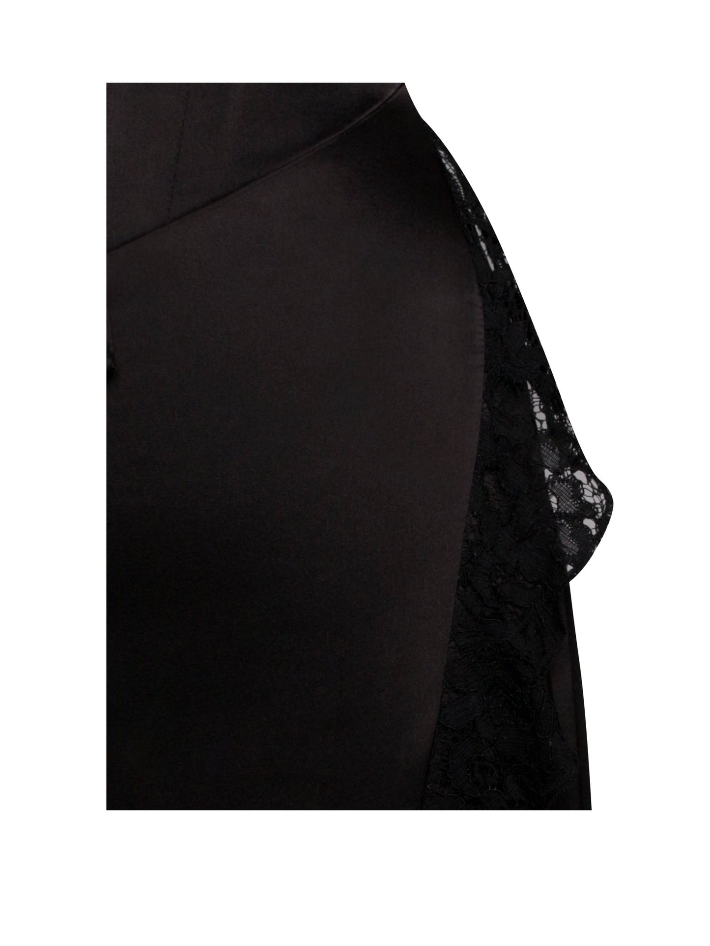 Freddie Black Lace Satin Maxi Corset Dress - HOUSE OF SHE