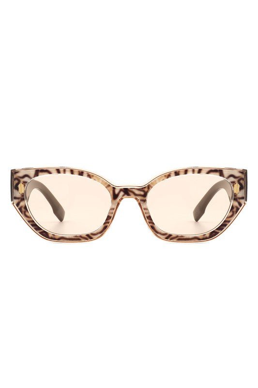 Geometric Retro Round Narrow Cat Eye Sunglasses - HOUSE OF SHE