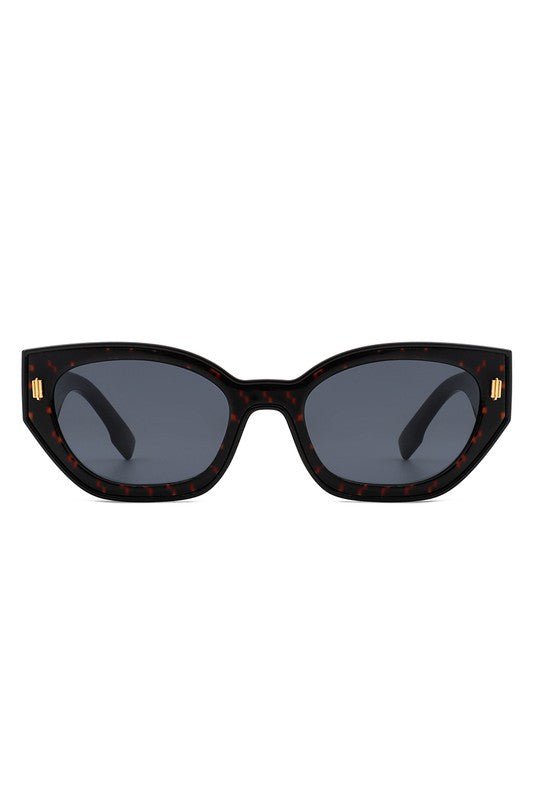 Geometric Retro Round Narrow Cat Eye Sunglasses - HOUSE OF SHE