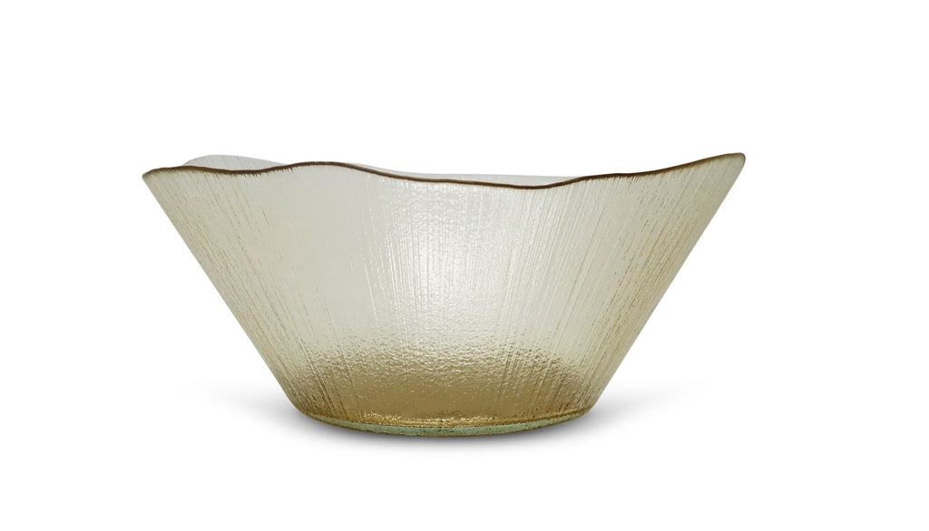 Gold Organic Shaped Salad Bowl - HOUSE OF SHE
