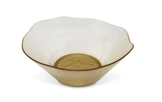 Gold Organic Shaped Salad Bowl - HOUSE OF SHE