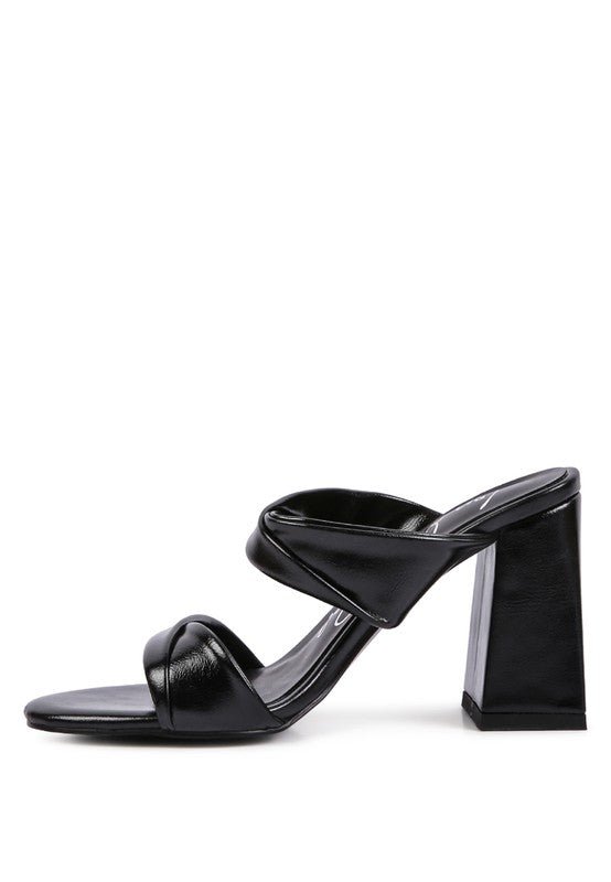 Mess Metallic Block Sandal Heels - HOUSE OF SHE