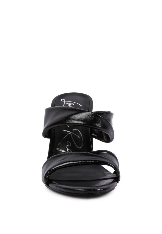 Mess Metallic Block Sandal Heels - HOUSE OF SHE
