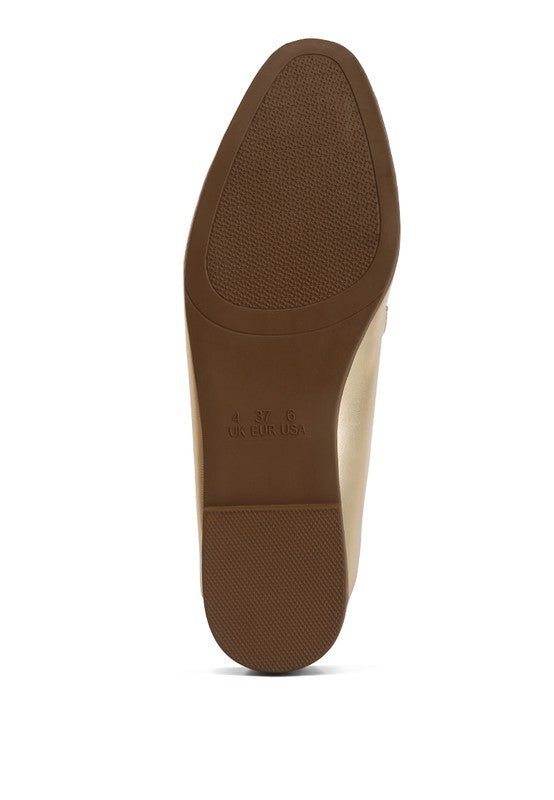 Ichiro Metallic Faux Leather Horsebit Loafers - HOUSE OF SHE