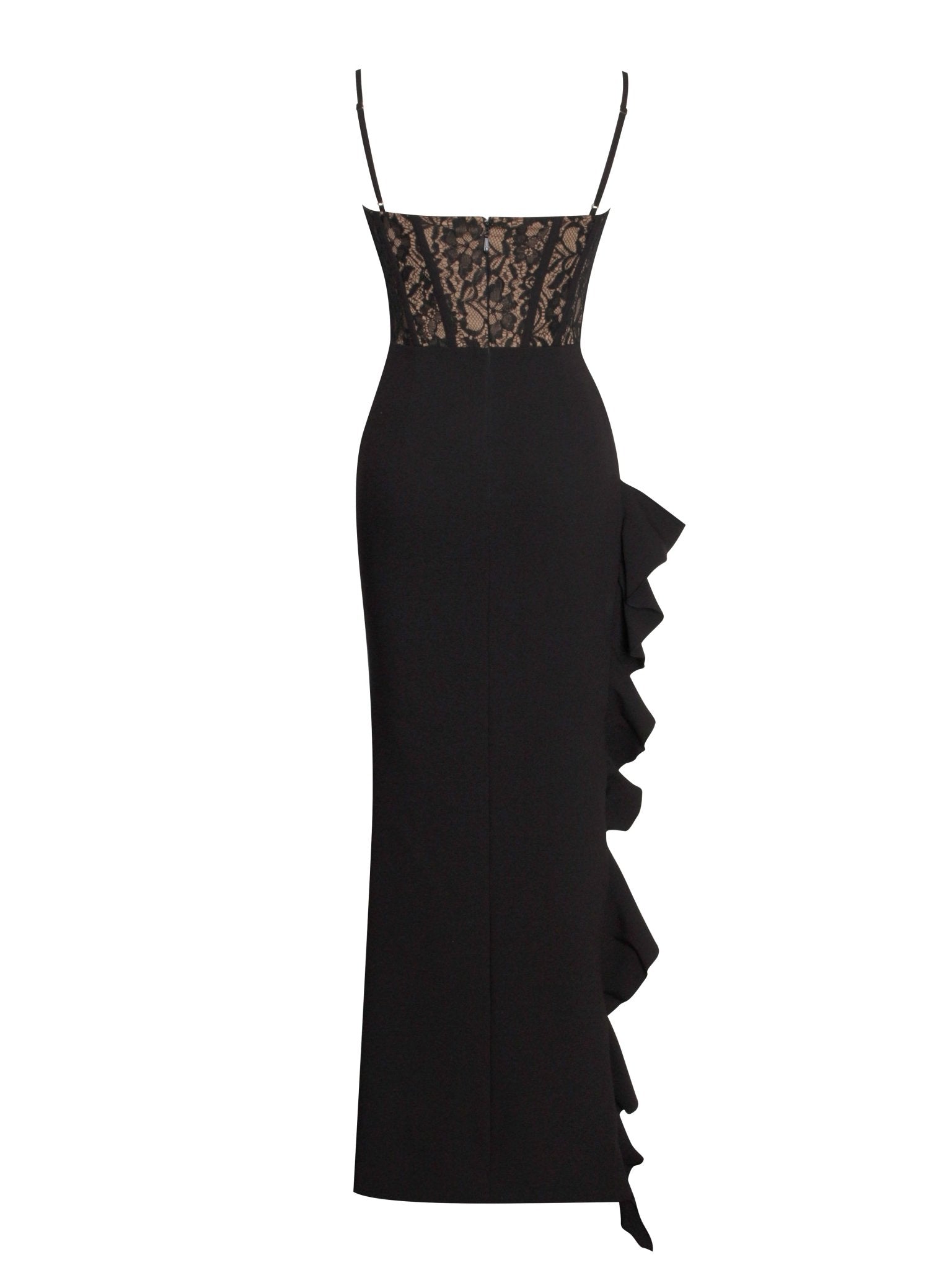 June Black Lace Corset Maxi Dress - HOUSE OF SHE