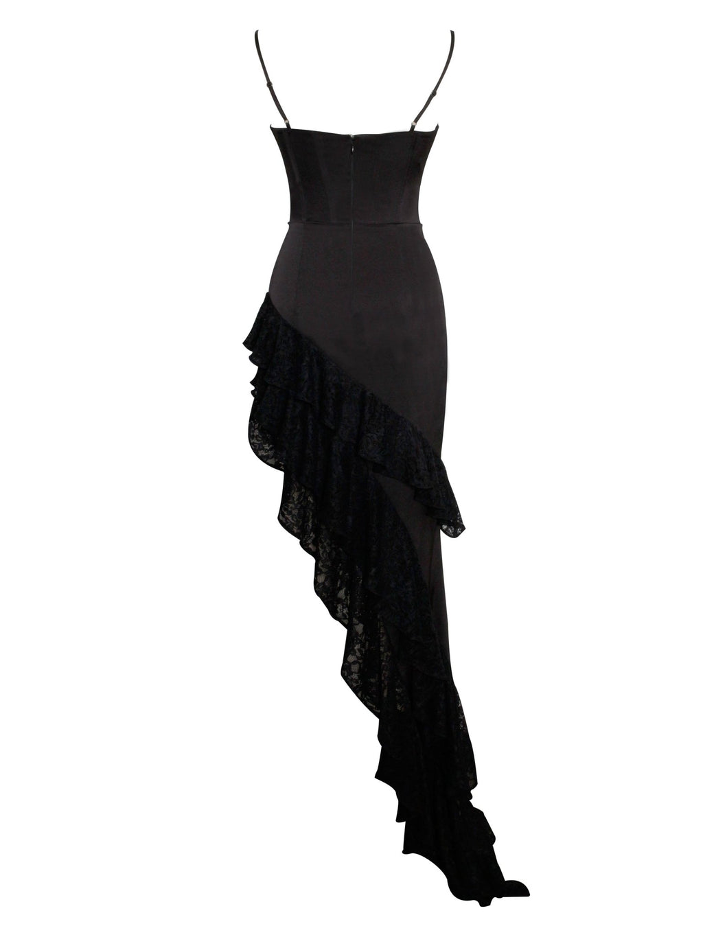 Kia Black Satin Corset Dress - HOUSE OF SHE