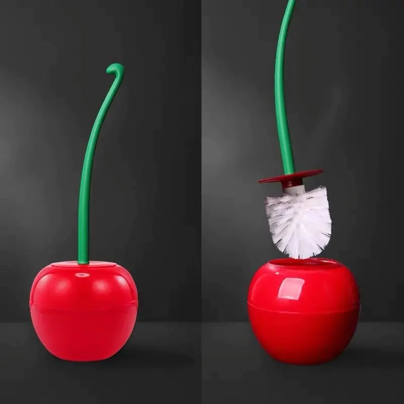 Cherry Shape Toilet Brush Holder Set