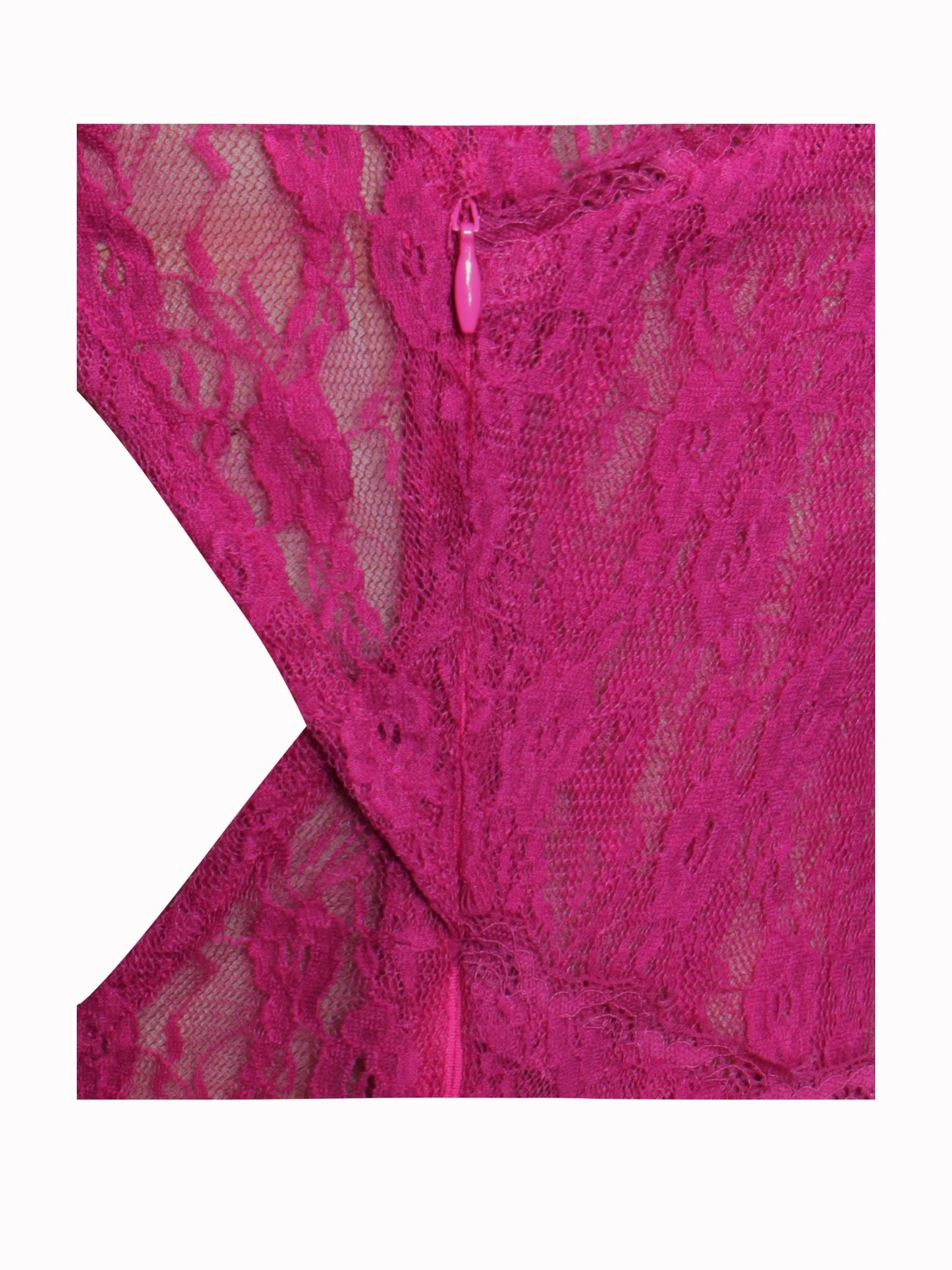 Maira Fuchsia Lace Long Sleeve Ruffle Dress - HOUSE OF SHE